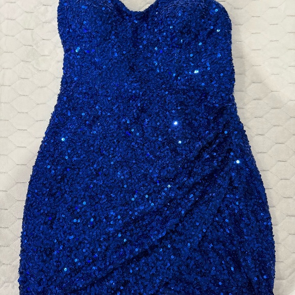 B Darlin Dresses & Skirts - B Darlin Blue Sequin Prom Dress